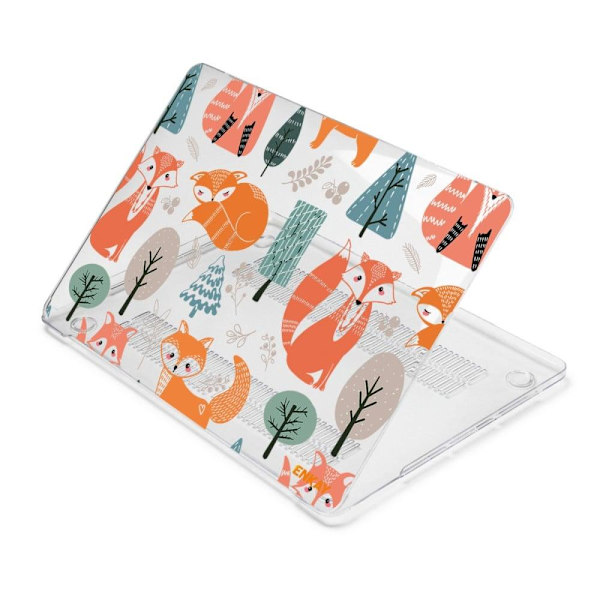 HAT PRINCE MacBook Pro 16 M1 Max (A2485, 2021) / M1 Pro (A2485, 2021) sött omslag i tecknad stil - Räv Orange