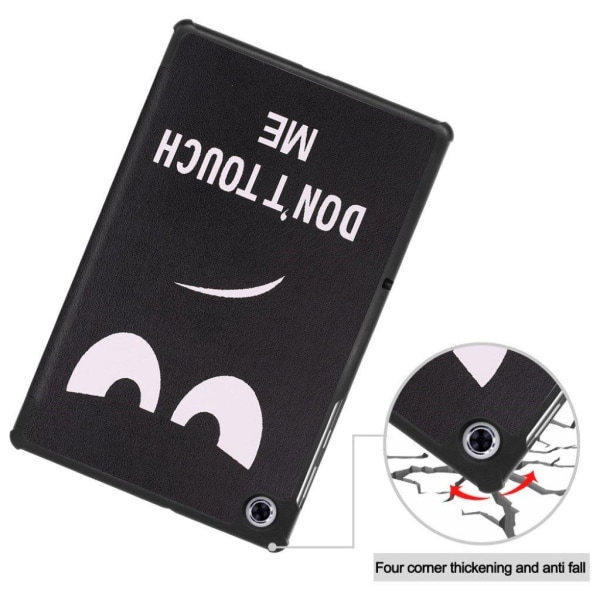Lenovo Tab M10 FHD Plus tri-fold pattern leather case - Do not T Black