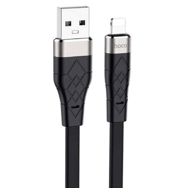 HOCO X53 Angel silicone charging data cable for Lightning - blac Black