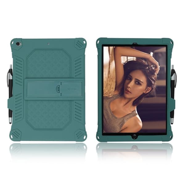 iPad 10.2 (2019) / Air (2019) flipfodral i läder med fast tema - Grön Grön