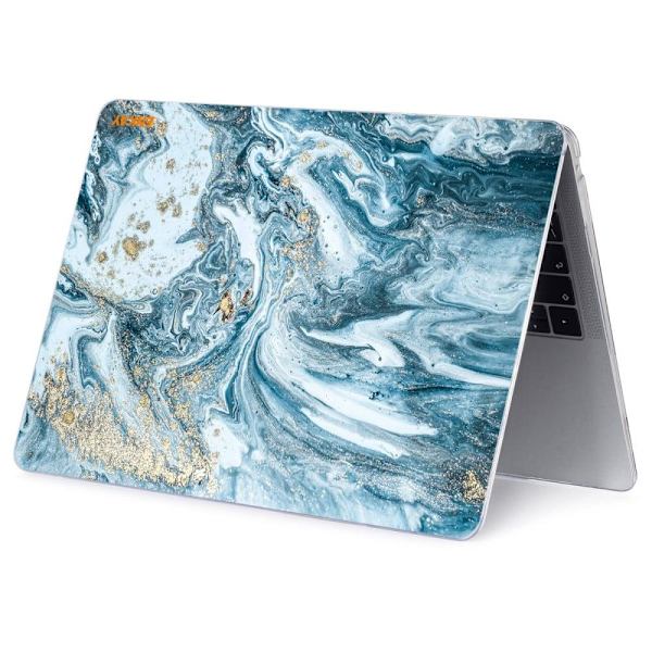 HAT PRINCE Fodral till MacBook Pro 16 (A2141) med streamer-ljusmönster - Blågrön Marmor Blå