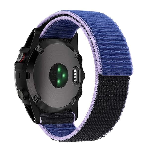 26 mm nylonarmband med sömmar för Garmin-klocka - Blå / Svart Blå