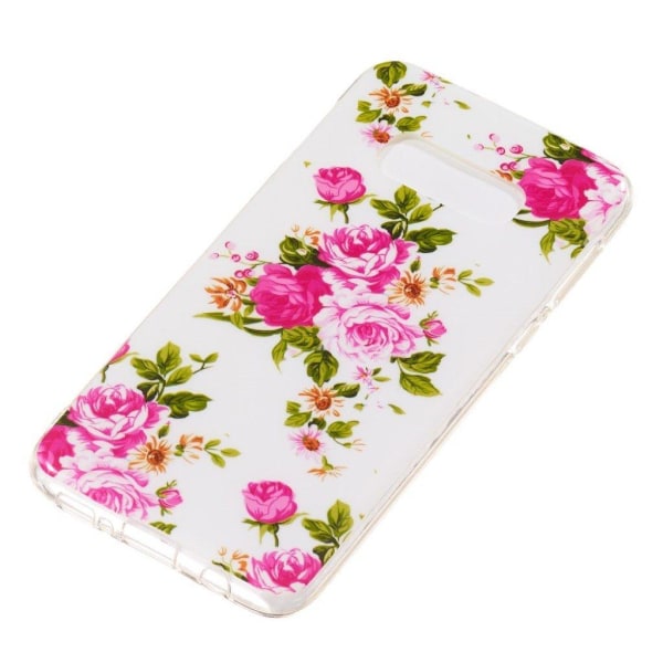 Samsung Galaxy S10e gløde mønster etui - Livagtige Blomster Multicolor