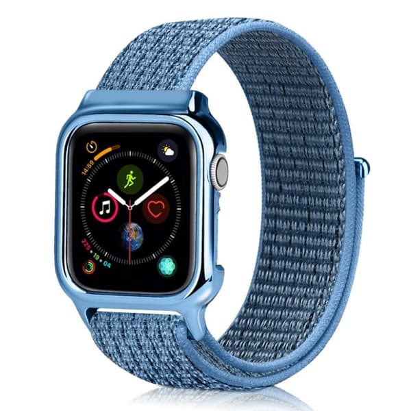 Apple Watch serie 4 44mm slidstærk nylonurrem - babyblå Blue