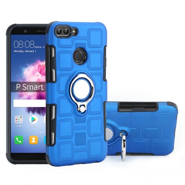 Huawei P Smart Geometrisk Mønster Hybrid Etui - Baby Blå Blue