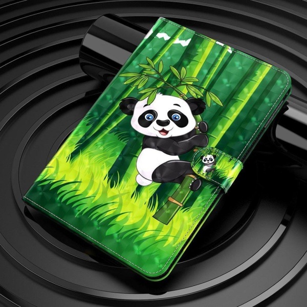 Lenovo Tab P11 Pro läderfodral med coolt mönster - Panda Grön