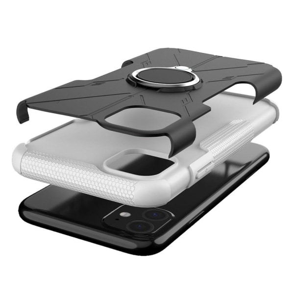 Kickstand-skydd med magnetisk platta för iPhone 11 - Vit Vit