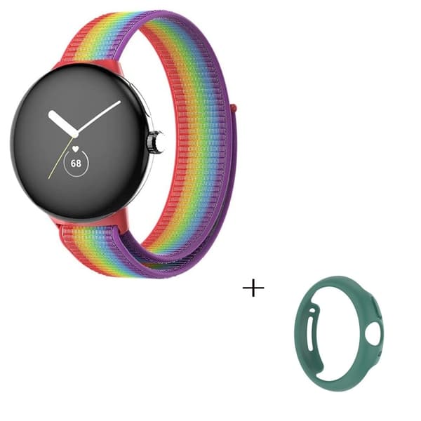 Google Pixel Watchin nylonkellon hihna syaanisella suojuksella - Monivärinen Multicolor