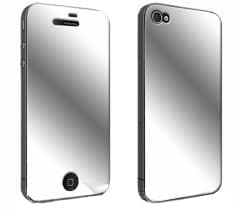 iPhone 4 (Spegel) Displayskydd (3 Stycken) Silvergrå