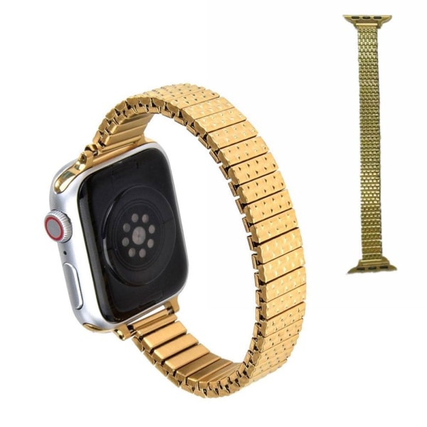 Apple Watch 42mm - 44mm elastisk urrem i rustfrit stål - Guld Gold