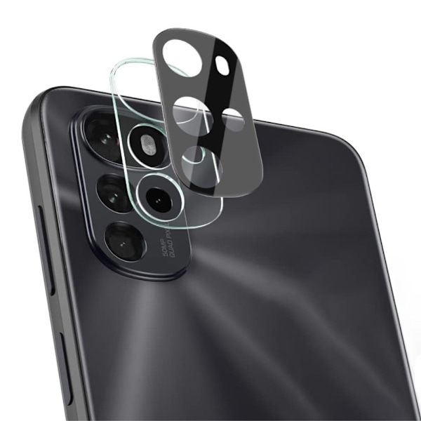 IMAK Motorola Moto G22 HD hærdet glasfilm til kameralinse + linsedæksel - Sort Transparent