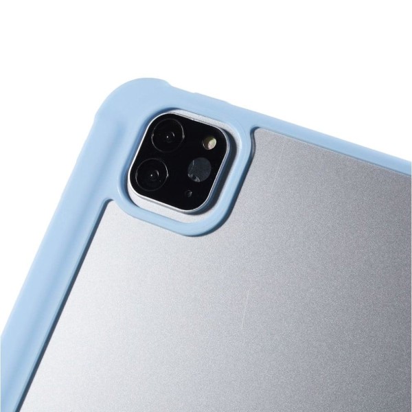 iPad Pro 12.9 (2022) / (2021) / (2020) tredubbelt fodral i läder och akryl - Baby Blå Blå