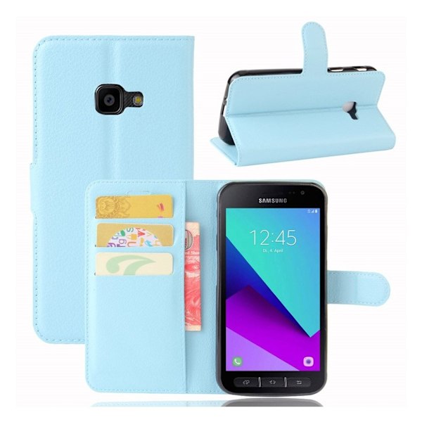 Samsung Xcover 4 Læder etui med indbygget pung - Babyblå Blue