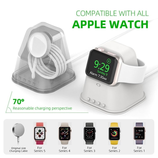 Silikoneoplader til Apple Watch - Hvid White