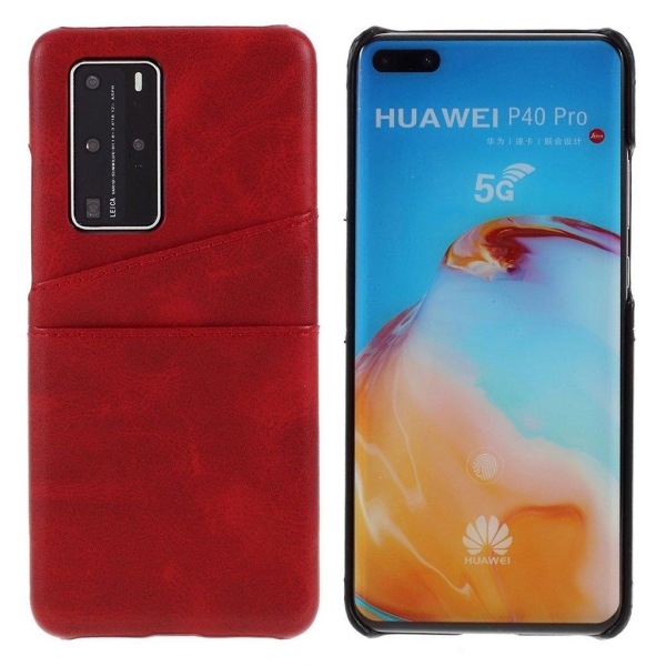 Dual Card Cover - Huawei P40 Pro - Rød Red