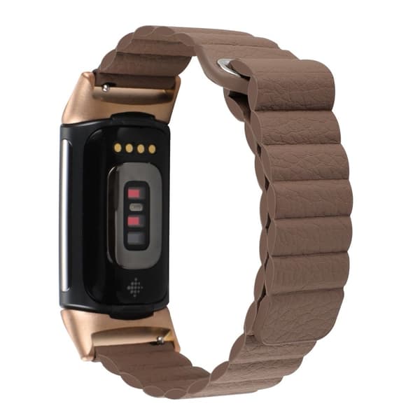Fitbit Charge 5 aito nahkakellon hihna - Kahvi Brown