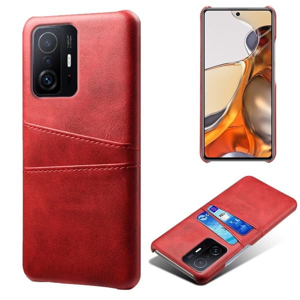 Dual Card Etui Xiaomi 11T / 11T Pro - Rød Red