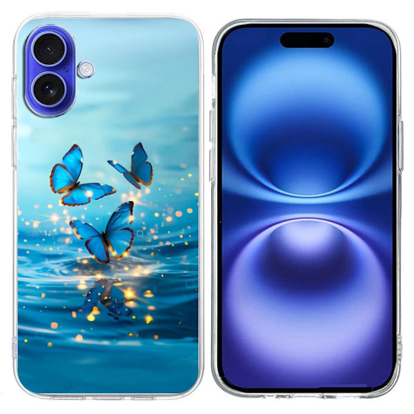 Vibe iPhone 16 Plus -kansi - Sininen Perhonen Blue