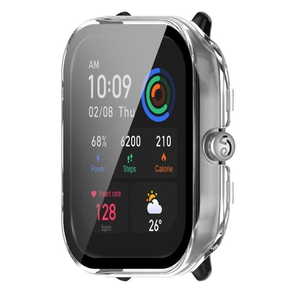 Amazfit GTS 4 Mini kansi karkaistulla lasisuojalla - Läpinäkyvä Transparent