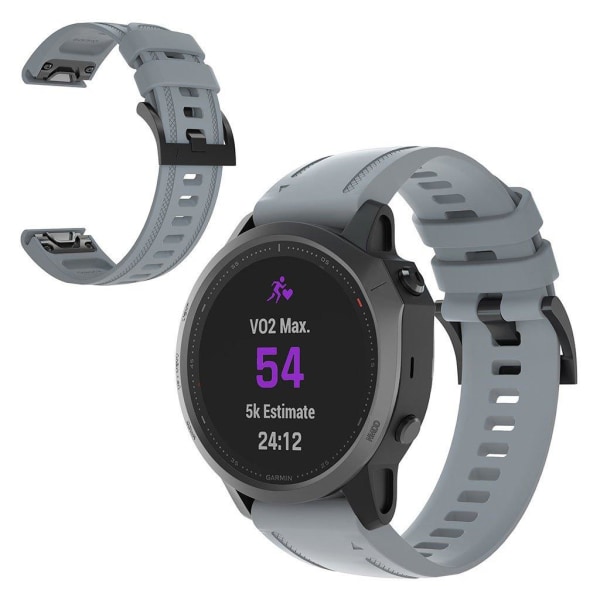 Garmin Fenix 6S silikon klockarmband - grå Silvergrå