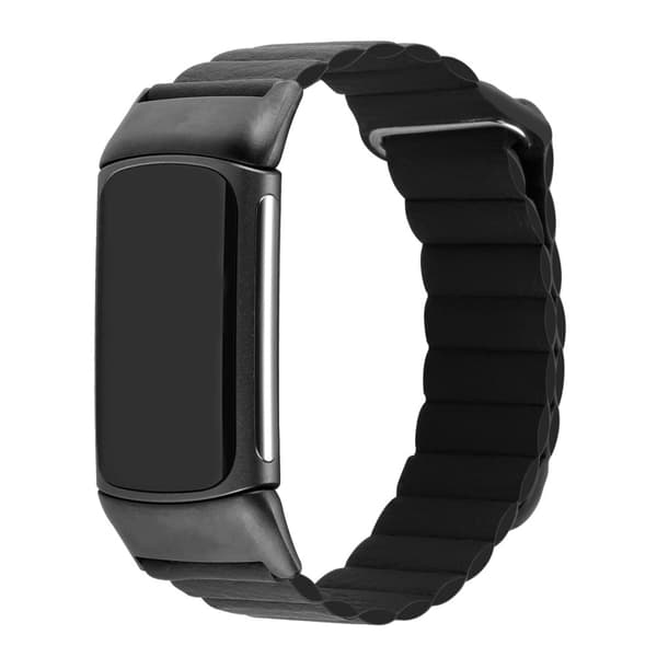 Fitbit Charge 5 urrem i ægte læder - Sort Black