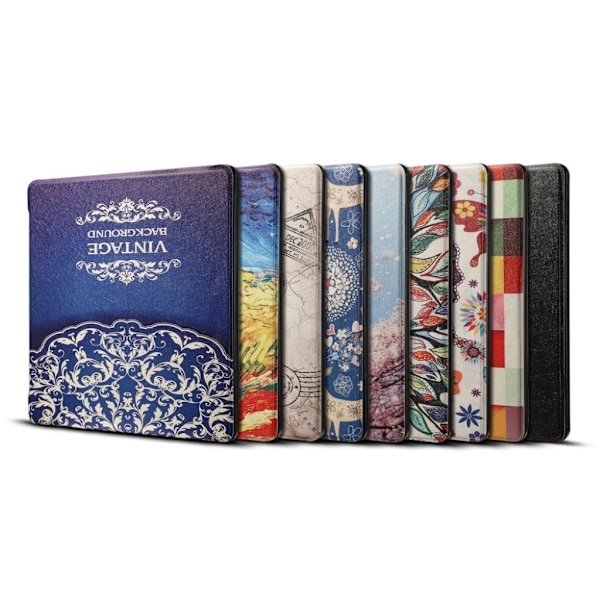 Amazon Kindle Oasis (2019) Stilfuldt mønster læder flip etui - Hjort og Blomster Multicolor