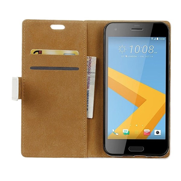 HTC A9s holdbart læder-etui m. kortholder - Retrobil Multicolor
