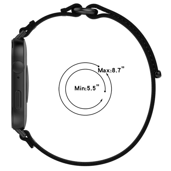 Huawei Watch Fit 3 Håndledsurrem Nylon Komfortabel rem udskiftning - Sort + Grå Black