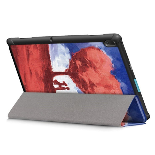 Lenovo Tab E10 Mønstret Skinnetui Med Deksel - Hjereformet Tre Multicolor