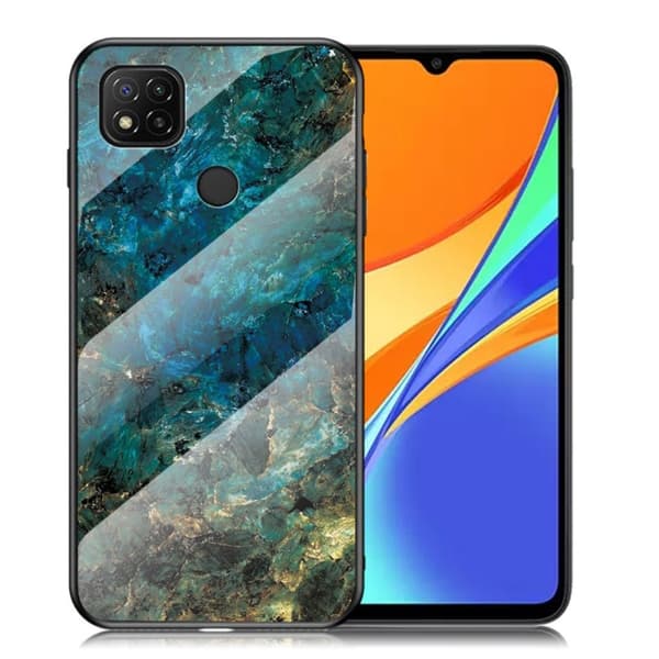 Fantasy Marble Xiaomi Redmi 9C Deksel - Smaragd Klinkekule Blue