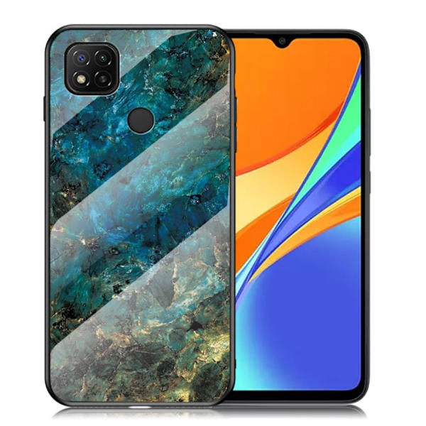Fantasy Marmor Xiaomi Redmi 9C skal - Smaragd Marmor Blå