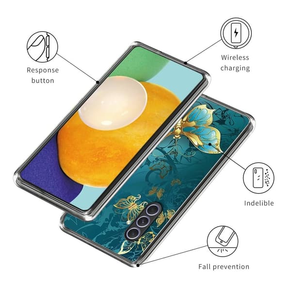 Deco Samsung Galaxy A54 skal - Gyllene Fjäril Blå
