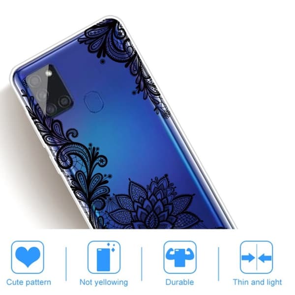 Deco Samsung Galaxy M51 Etui - Svart Blomst Black