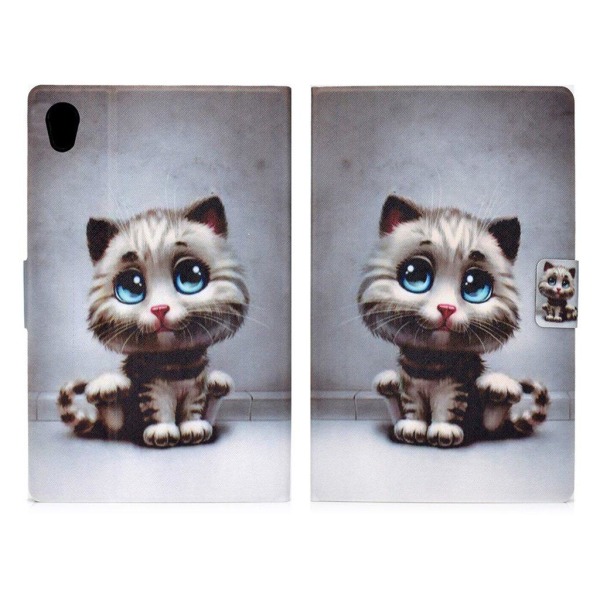 Cool pattern leather case for Lenovo Tab M10 - Cute Cat Silver grey