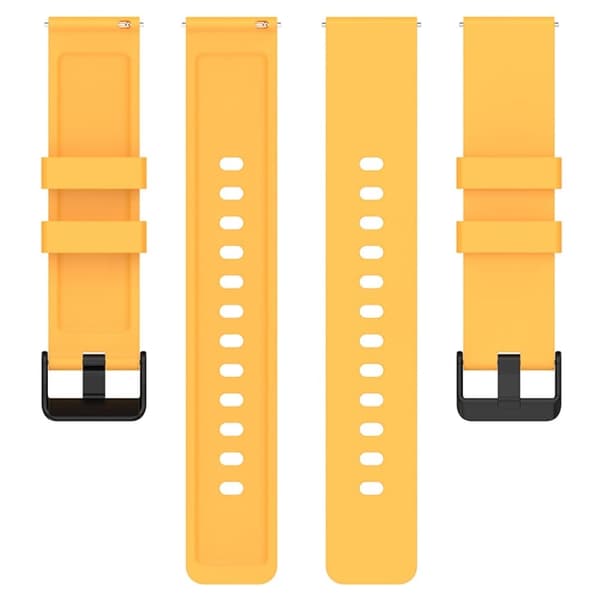 Amazfit Bip 3 / Bip S silikoneurrem med sort spænde - Gul Yellow