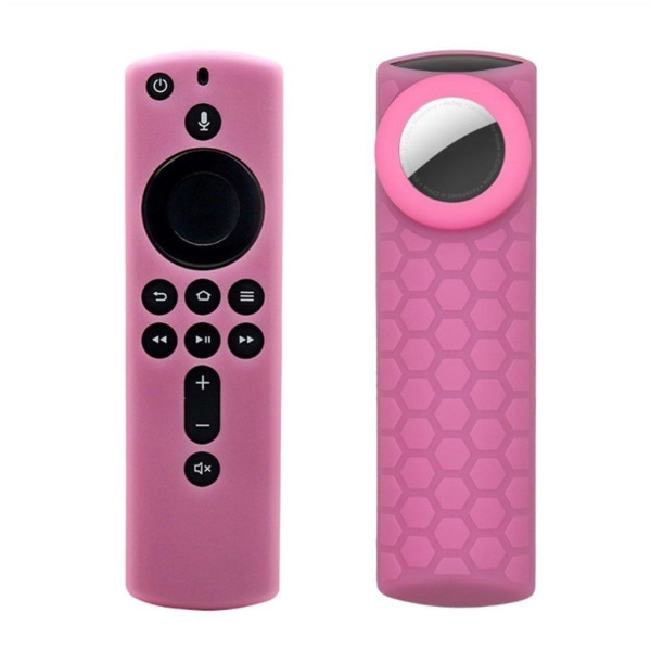 2-i-1 unik fjernbetjening silikone cover Amazon Fire TV Stick 4K Pink