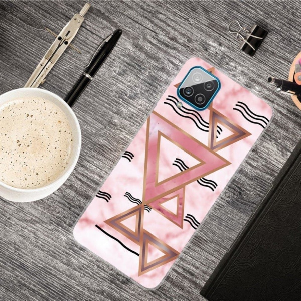 Marmormotiv Samsung Galaxy A42 5G skal - Rosa Färgade Trianglar Rosa