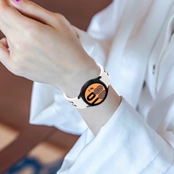 Dobbeltfarvet silikoneurrem til Samsung Galaxy Watch 4 - Hvid / Sort White