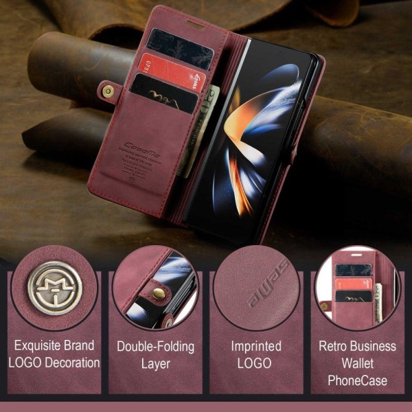 CaseMe vintage Samsung Galaxy Z Fold4 fodral - Röd Röd