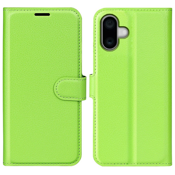 Klassisk iPhone 16 Plus flip etui - Grøn Green
