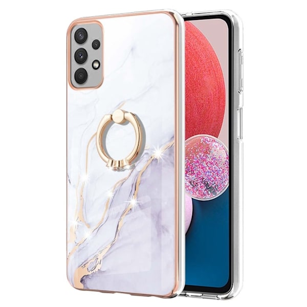 Marmormotiv Samsung Galaxy A13 4G skal - Vit Marmor Dimma Vit