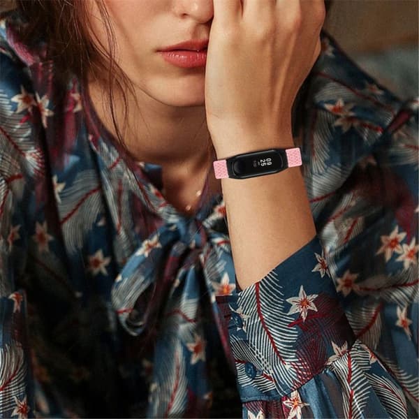 Xiaomi Mi Band 7 elastisk nylon-urrem - Lyserød Pink