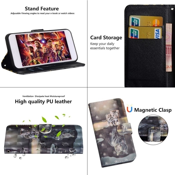 Samsung Galaxy A50 kuviollinen nahkakotelo - Kissa Ja Kissa Multicolor
