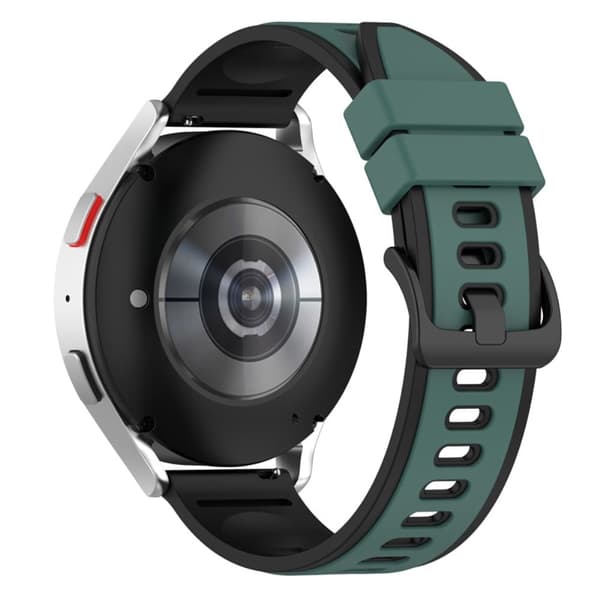 20 mm dobbeltfarvet silikoneurrem til Samsung-ur - Olivengrøn / Sort Green