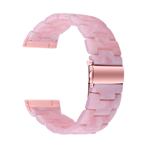 Fitbit Sense 2 / Versa 4 harpiksrem med metallspenne - Perle Rosa Pink