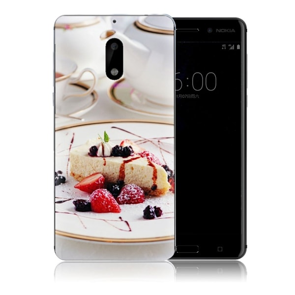 Nokia 6 Skal med dessert motiv - Frukt kaka multifärg