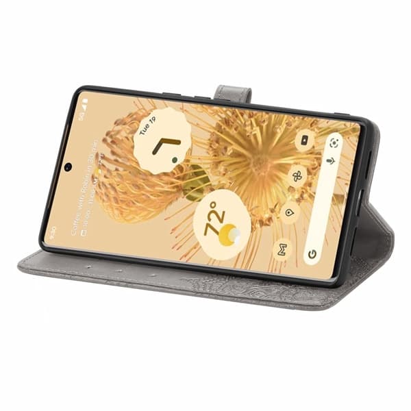 Mandala Google Pixel 6 Pro Flippetui - Grå Silver grey