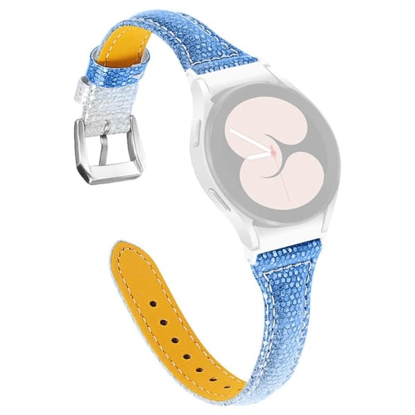Samsung Galaxy Watch 5 / 5 Pro gradient farve koskind læder urrem - Sølv / Blå Blue