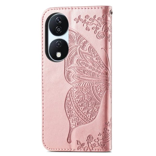 Butterfly Honor X7b nahkakotelo - Ruusukulta Pink