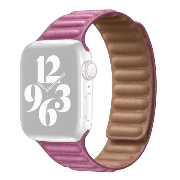 Urrem i ægte læder til Apple Watch Series 8 (41mm) - Lyserød Rose Pink